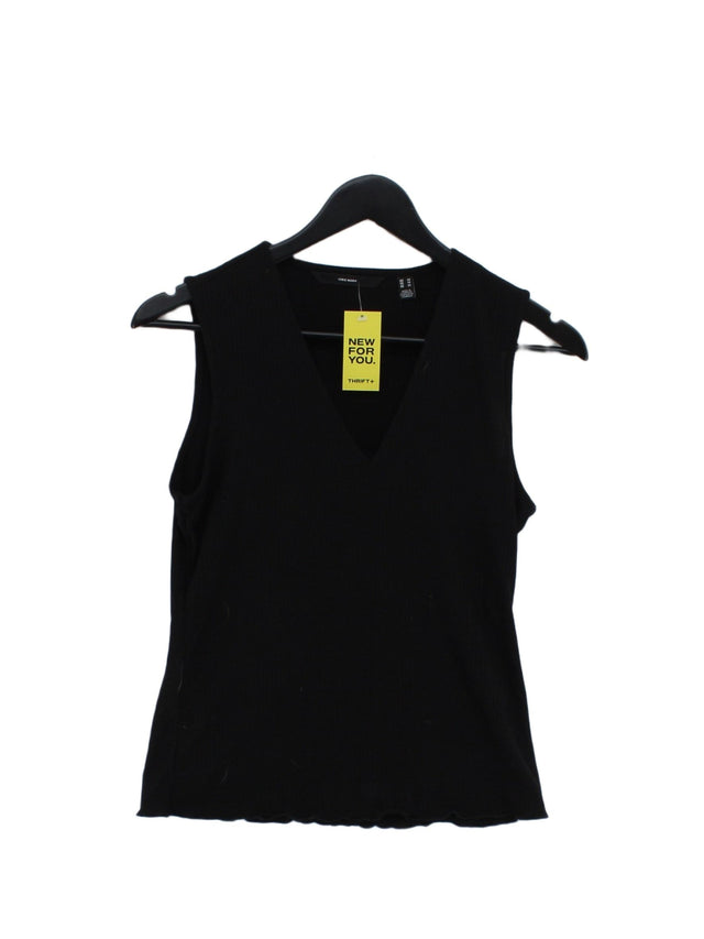 Vero Moda Women's T-Shirt XS Black Polyester with Viscose