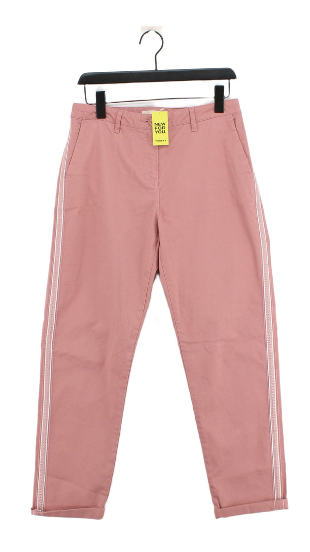 Joules Women's Trousers UK 12 Pink Cotton with Elastane, Lyocell Modal