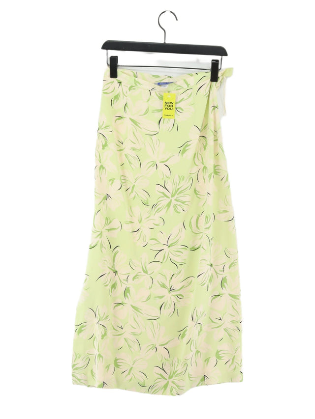 Austin Reed Women's Midi Skirt UK 10 Green 100% Silk