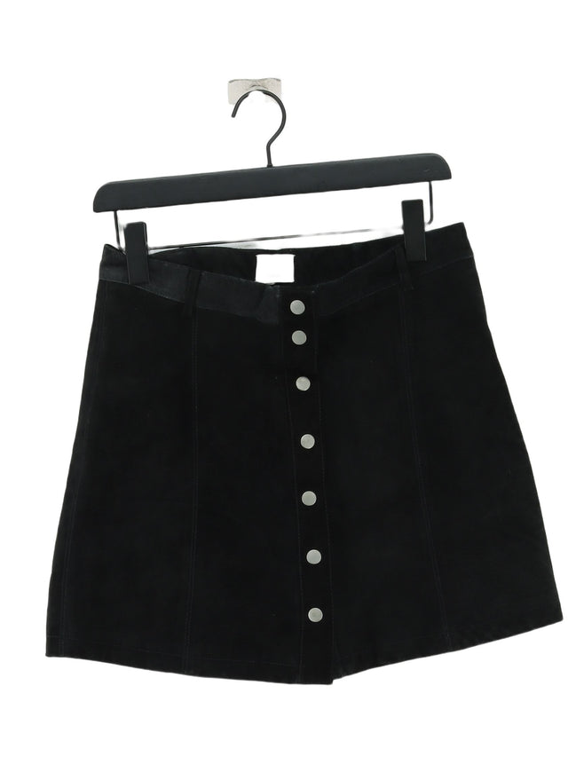 Nümph Women's Midi Skirt UK 10 Black 100% Leather