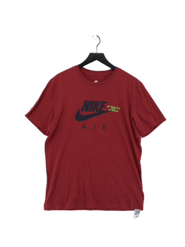 Nike Men's T-Shirt L Red 100% Cotton