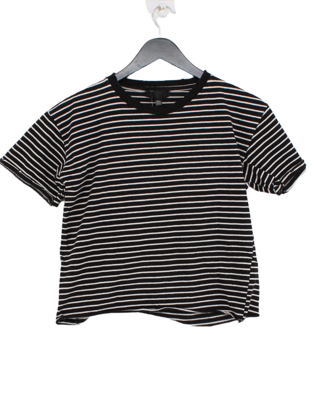 Topshop Women's T-Shirt UK 8 Black 100% Cotton