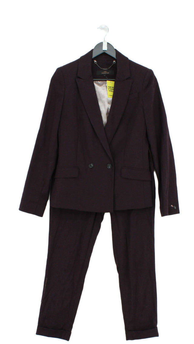 Next Women's Two Piece Suit UK 8 Purple Wool with Other, Polyester
