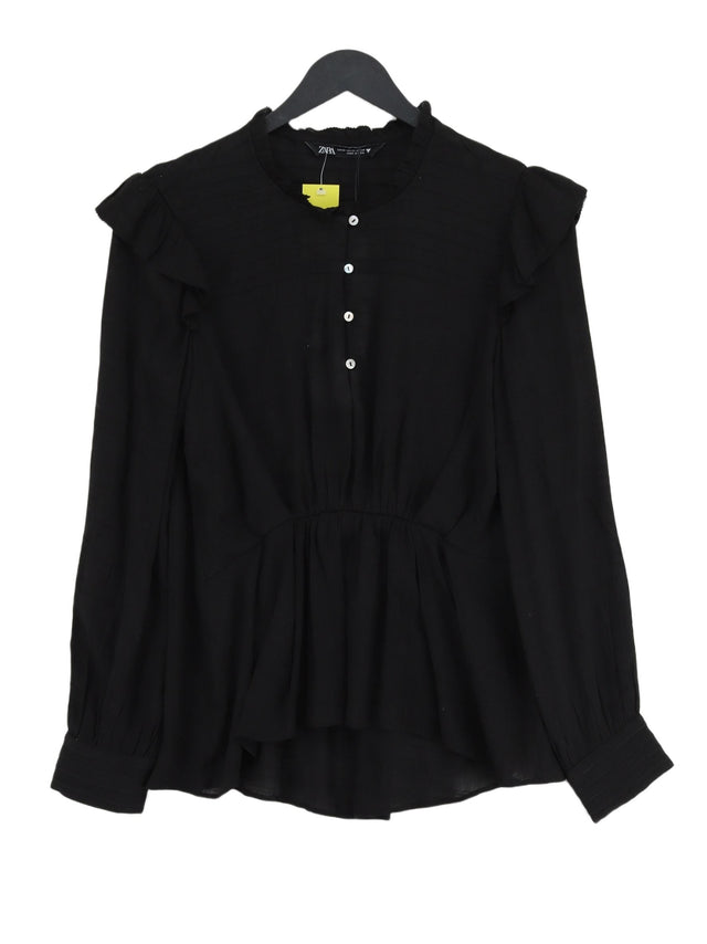 Zara Women's Blouse XS Black Viscose with Polyester