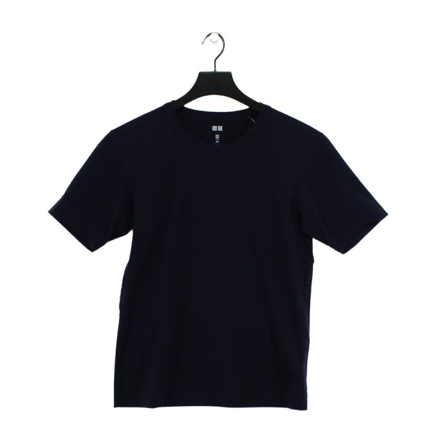 Uniqlo Men's T-Shirt XXS Blue Polyester with Elastane