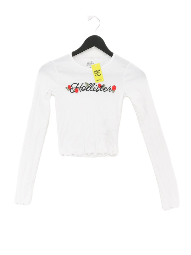 Hollister Women's Top XS White Cotton with Elastane