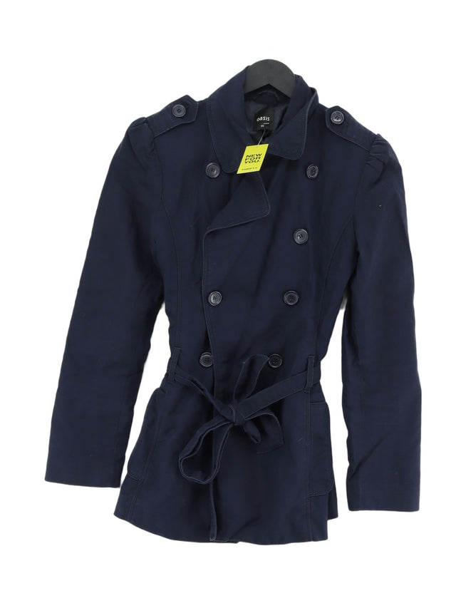 Oasis Women's Coat XS Blue Cotton with Elastane, Polyester