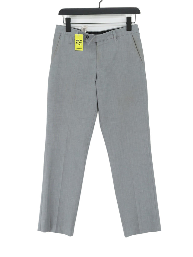 Next Men's Suit Trousers W 28 in Grey Wool with Polyester