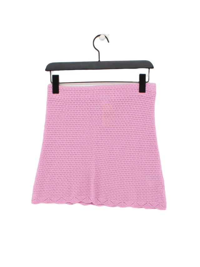 Monki Women's Mini Skirt S Pink 100% Cotton