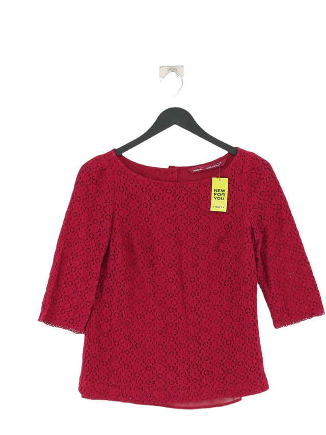Next Women's Blouse UK 10 Red Cotton with Nylon