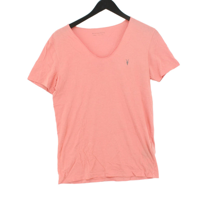 AllSaints Men's T-Shirt XS Pink 100% Cotton