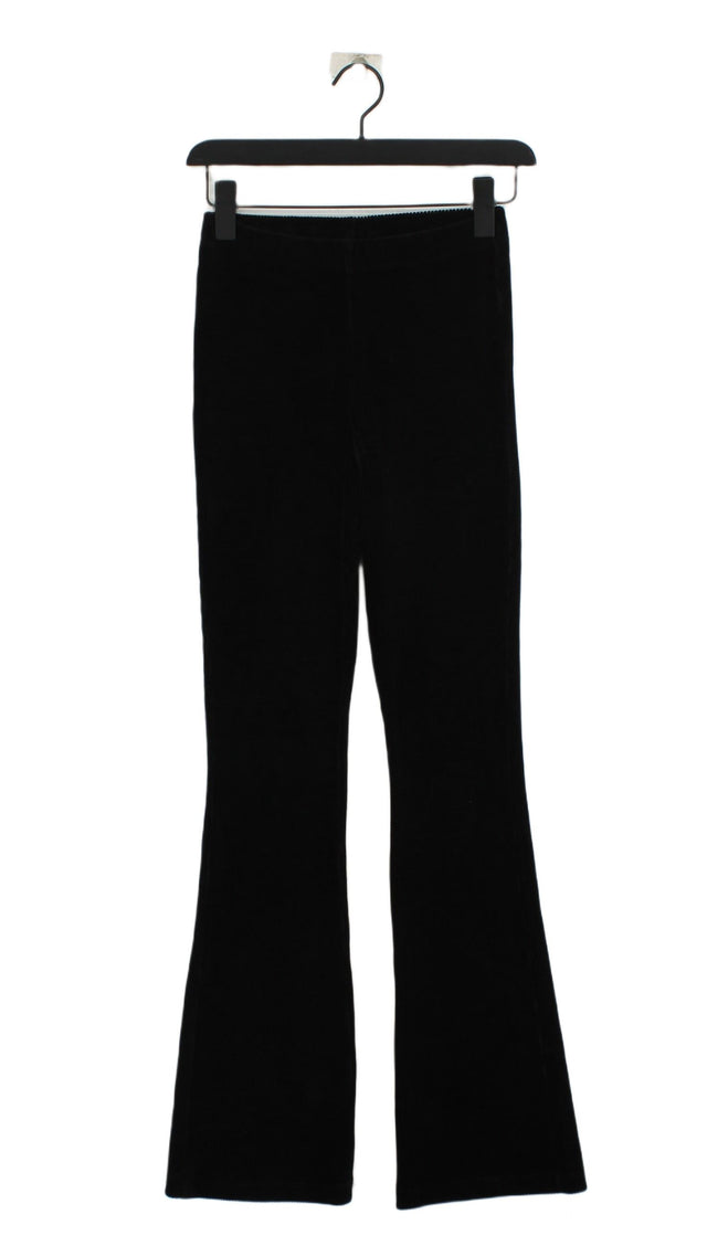 Topshop Women's Suit Trousers UK 8 Black Cotton with Elastane, Polyester