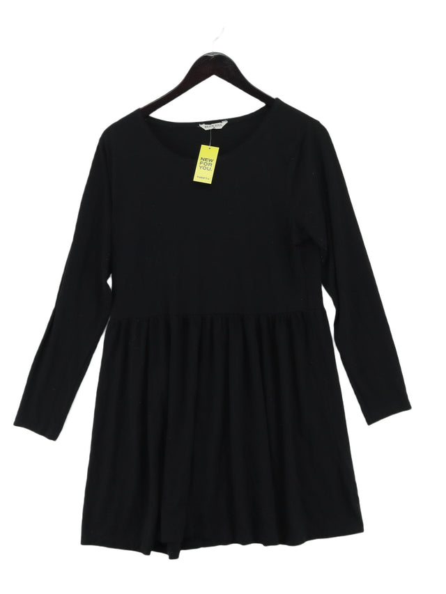 Brave Soul Women's Midi Dress UK 18 Black Polyester with Viscose