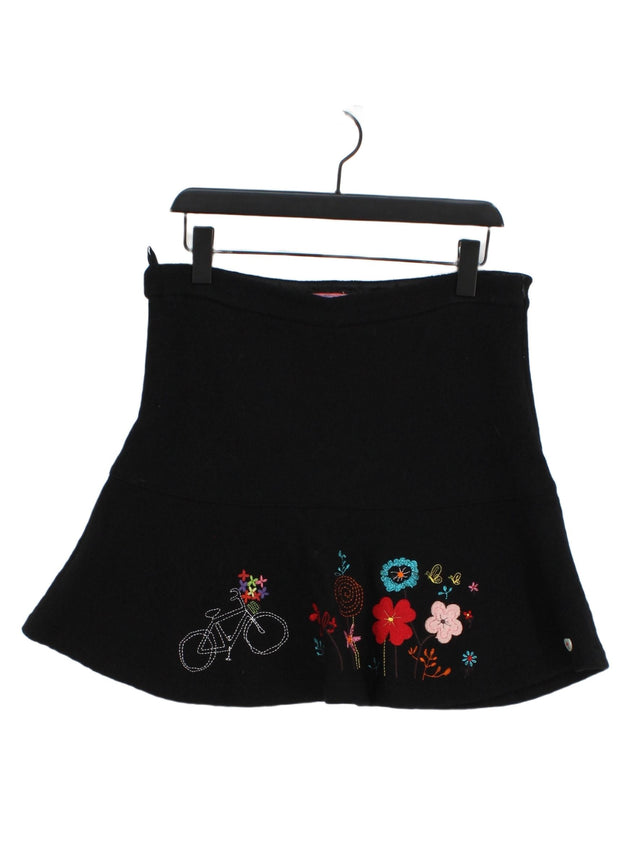 Joe Browns Women's Mini Skirt UK 16 Black Wool with Viscose