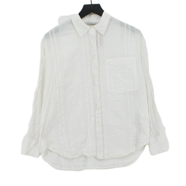 Stradivarius Women's Shirt S White 100% Cotton