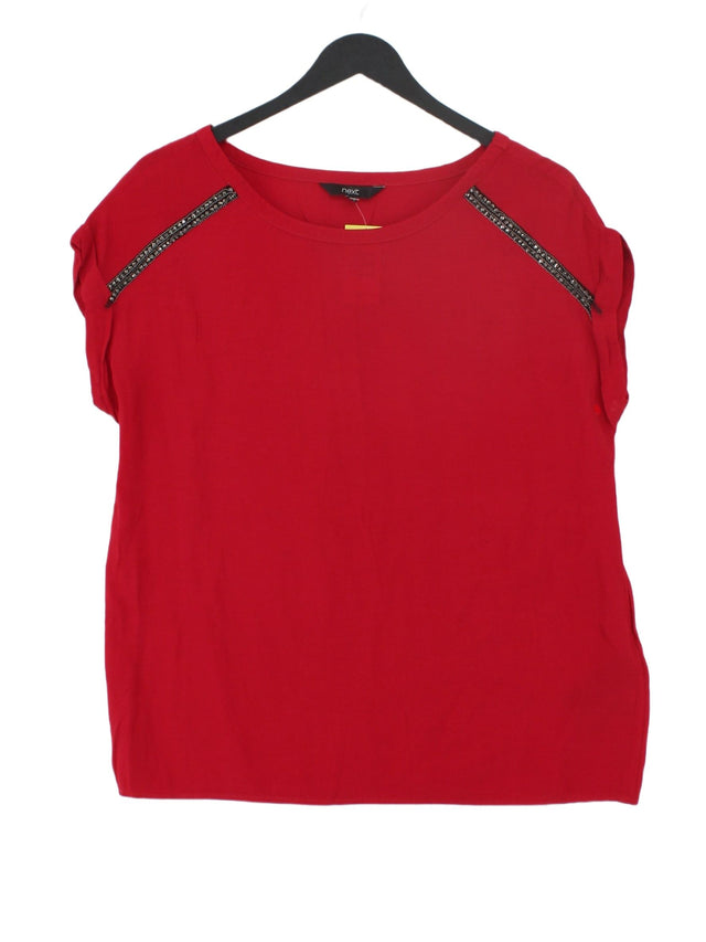 Next Women's Top UK 12 Red 100% Viscose