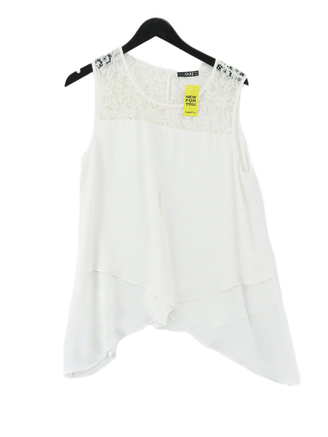 Quiz Women's Mini Dress UK 16 White Polyester with Elastane, Nylon