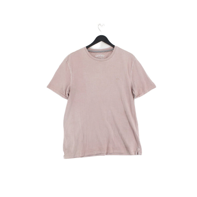 FatFace Men's T-Shirt L Pink 100% Cotton
