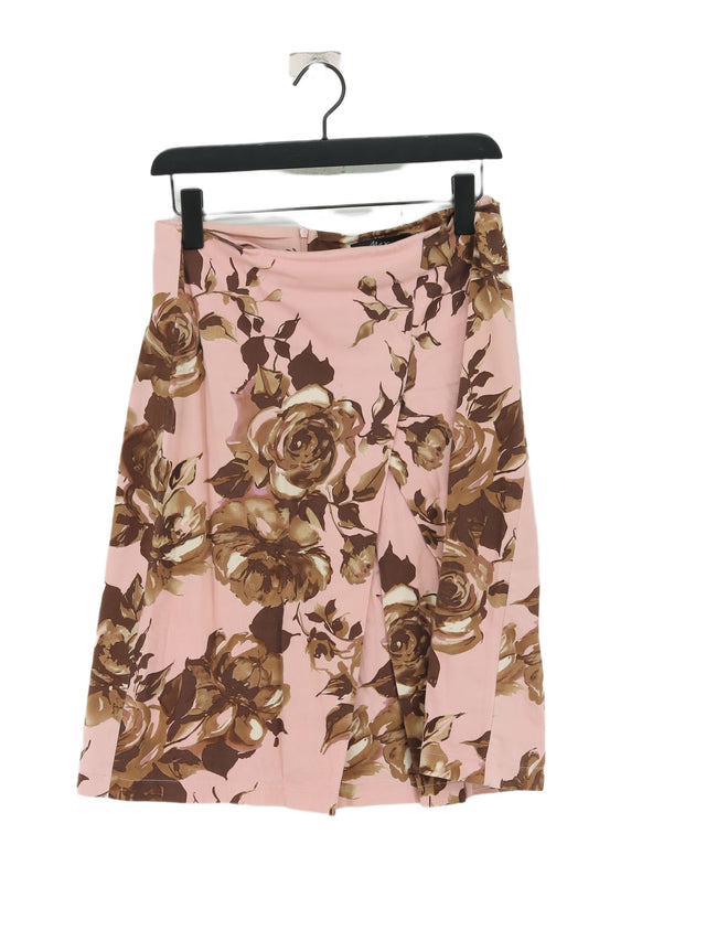 Max Women's Midi Skirt UK 8 Pink Cotton with Elastane