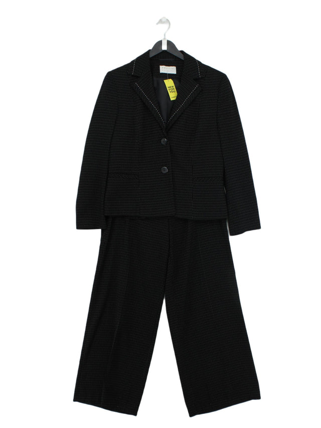 Precis Women's Two Piece Suit UK 12 Black Polyester with Viscose