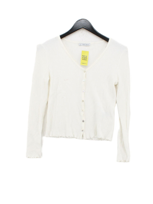 Easy Wear Women's Cardigan S White Viscose with Elastane, Polyester