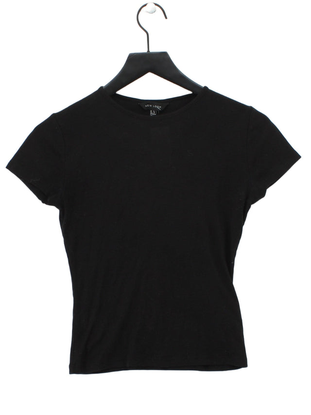 New Look Women's Top UK 8 Black Polyester with Cotton