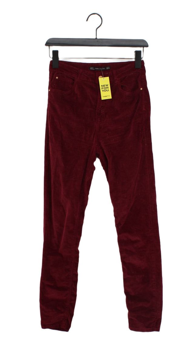 Zara Women's Jeans W 38 in Red Cotton with Elastane, Lyocell Modal