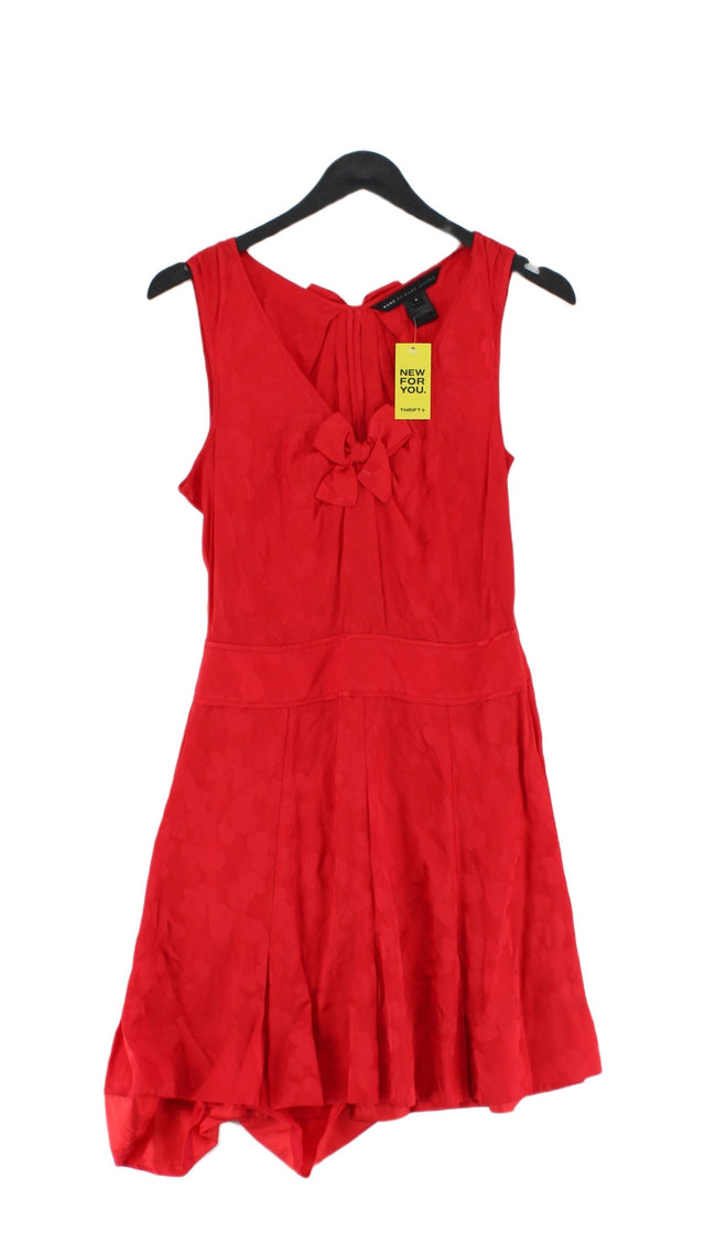 Marc By Marc Jacobs Women's Midi Dress UK 6 Red Silk with Other
