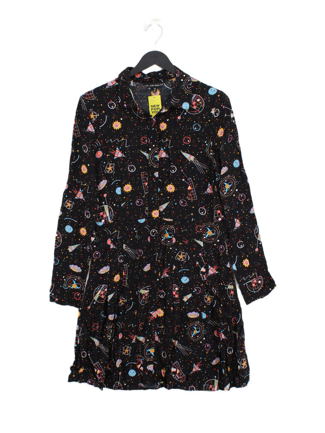 & Other Stories Women's Midi Dress UK 8 Black 100% Viscose