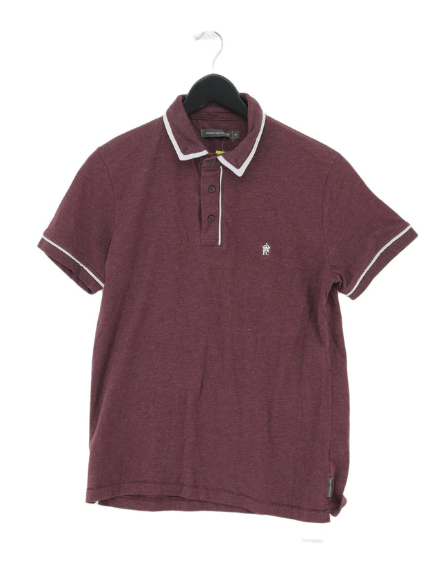 French Connection Men's Polo M Purple Cotton with Polyester