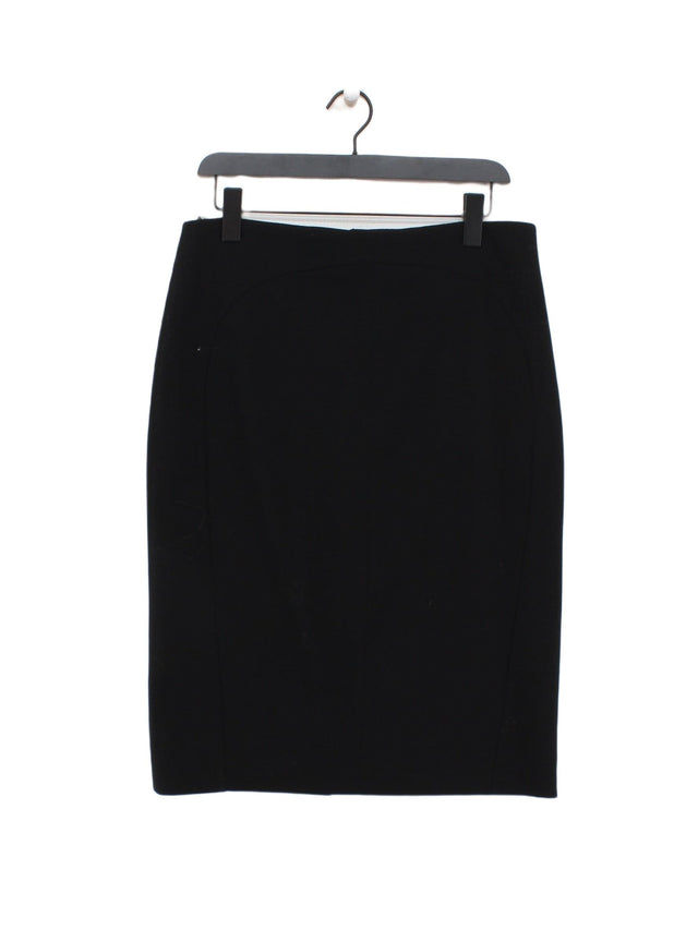 Hobbs Women's Midi Skirt UK 14 Black 100% Wool