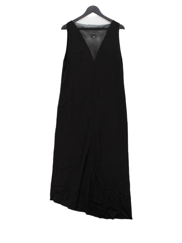 Massimo Dutti Women's Maxi Dress M Black Viscose with Elastane