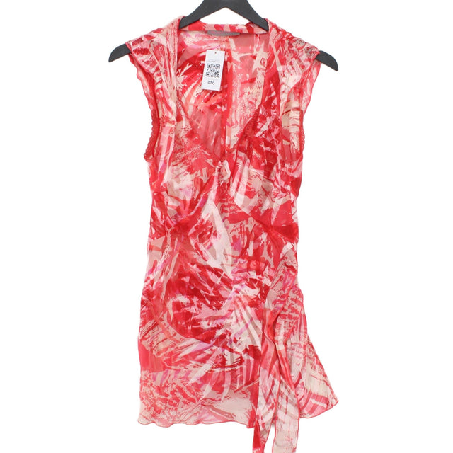 Helena Sorel Women's Blouse UK 10 Red Viscose with Silk