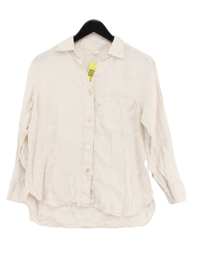 Arket Women's Shirt XS Cream 100% Linen