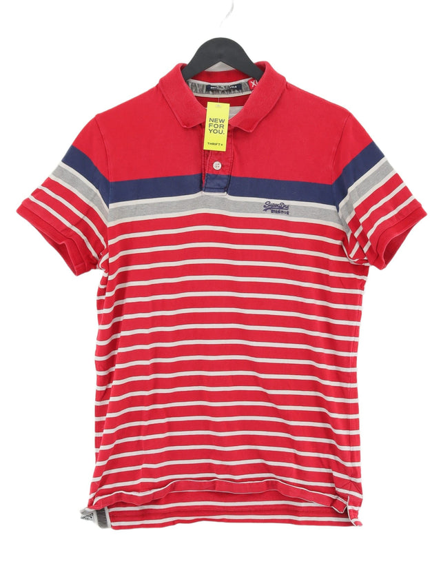 Superdry Men's Polo XL Red 100% Cotton