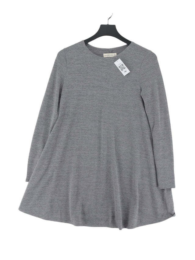 Abercrombie & Fitch Women's Midi Dress S Grey Polyester with Elastane