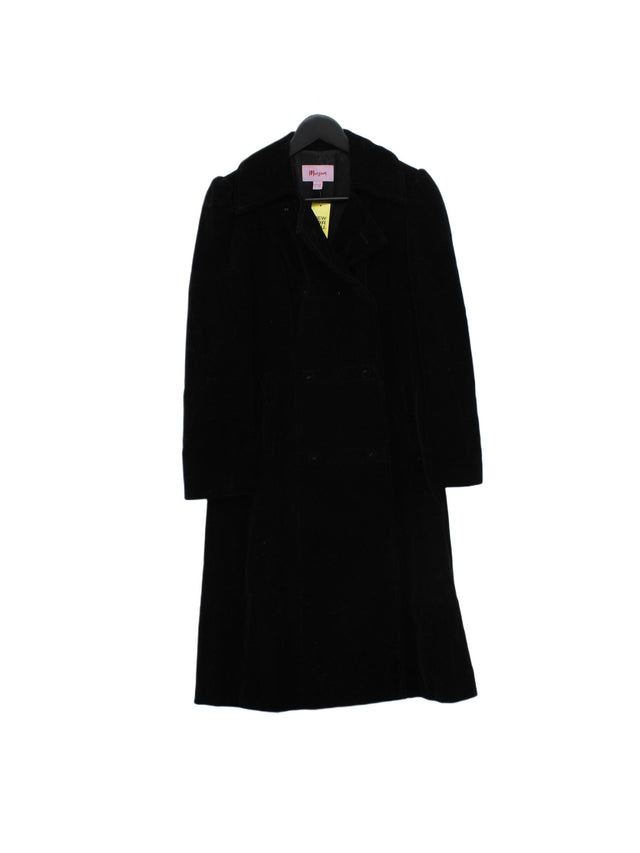 Monsoon Women's Coat UK 8 Black Cotton with Polyester