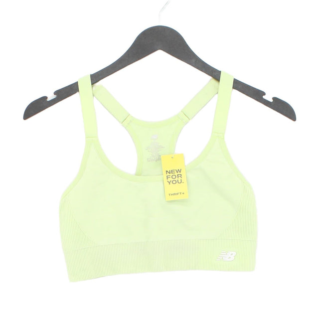New Balance Women's T-Shirt M Green Nylon with Polyester, Spandex