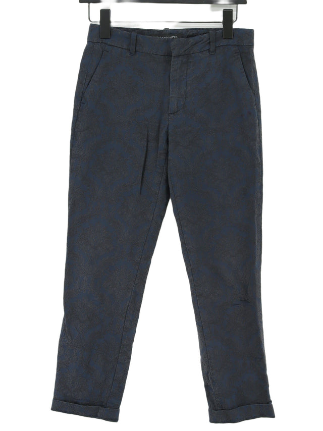 Zara Women's Suit Trousers XS Blue Cotton with Elastane, Polyester