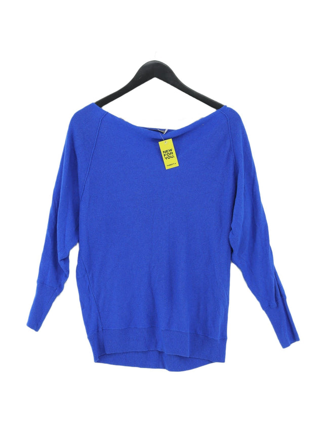 Mint Velvet Women's Jumper S Blue Cotton with Cashmere, Polyamide, Viscose
