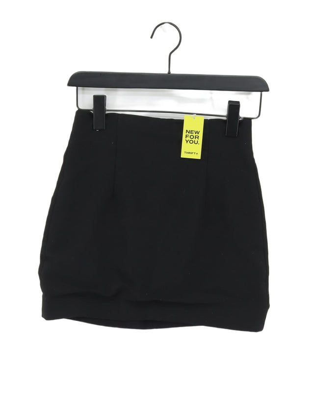 Zara Women's Midi Skirt XS Black Polyester with Viscose