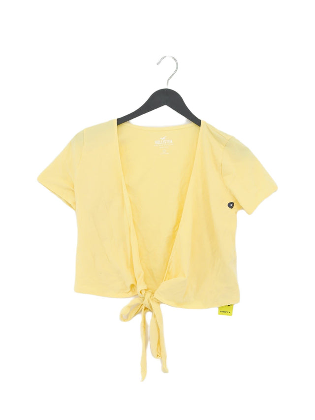 Hollister Women's T-Shirt M Yellow Cotton with Elastane