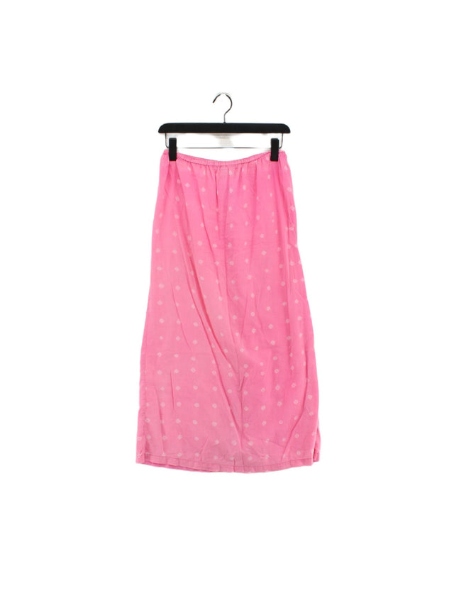 Anokhi Women's Maxi Skirt UK 10 Pink 100% Cotton