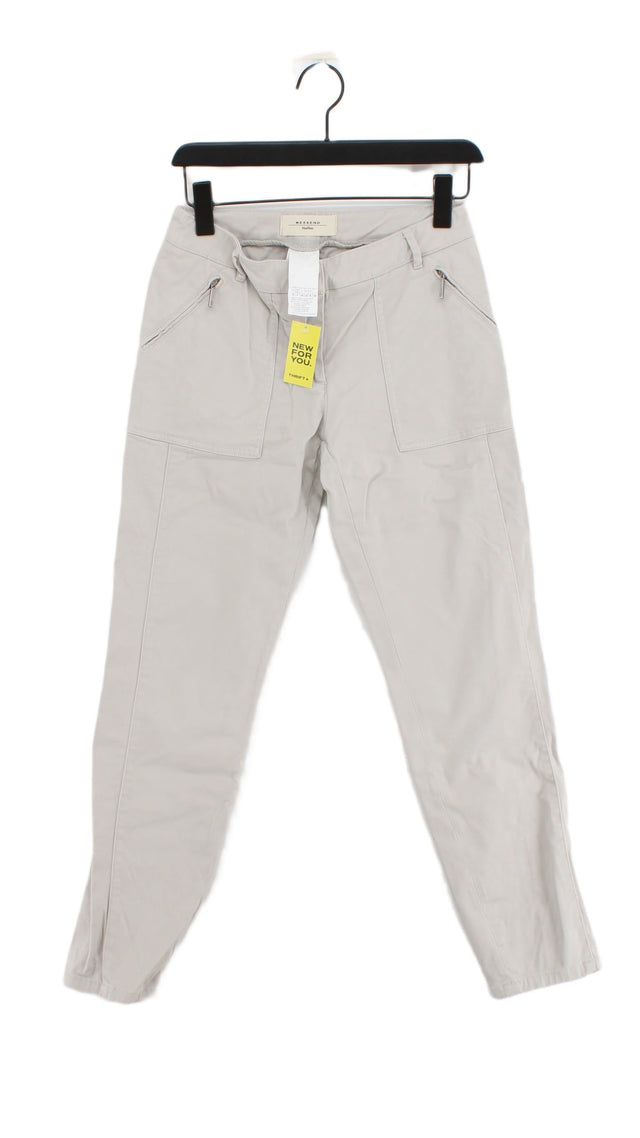 Max Mara Women's Suit Trousers UK 8 Grey Cotton with Elastane