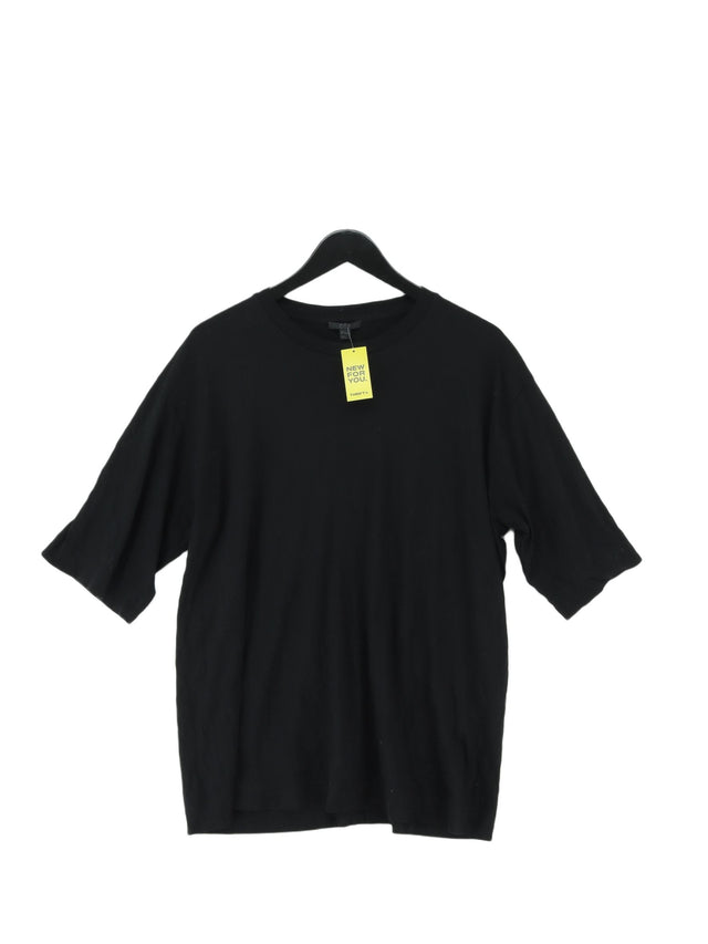 COS Women's T-Shirt L Black 100% Cotton