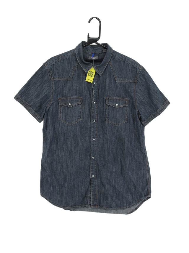 Vintage Kenneth Cole Women's Shirt L Blue 100% Cotton