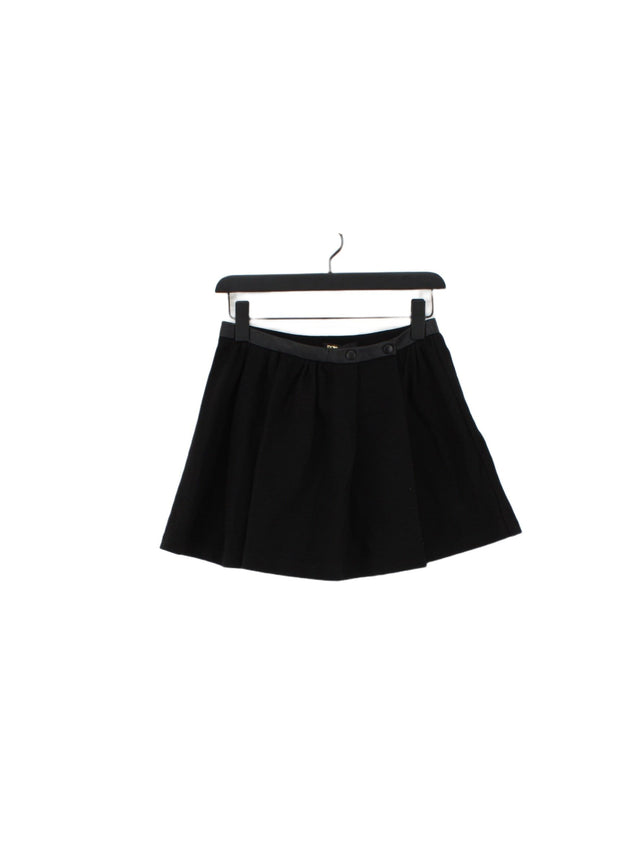 Maje Women's Mini Skirt UK 8 Black Wool with Elastane, Polyamide, Polyester