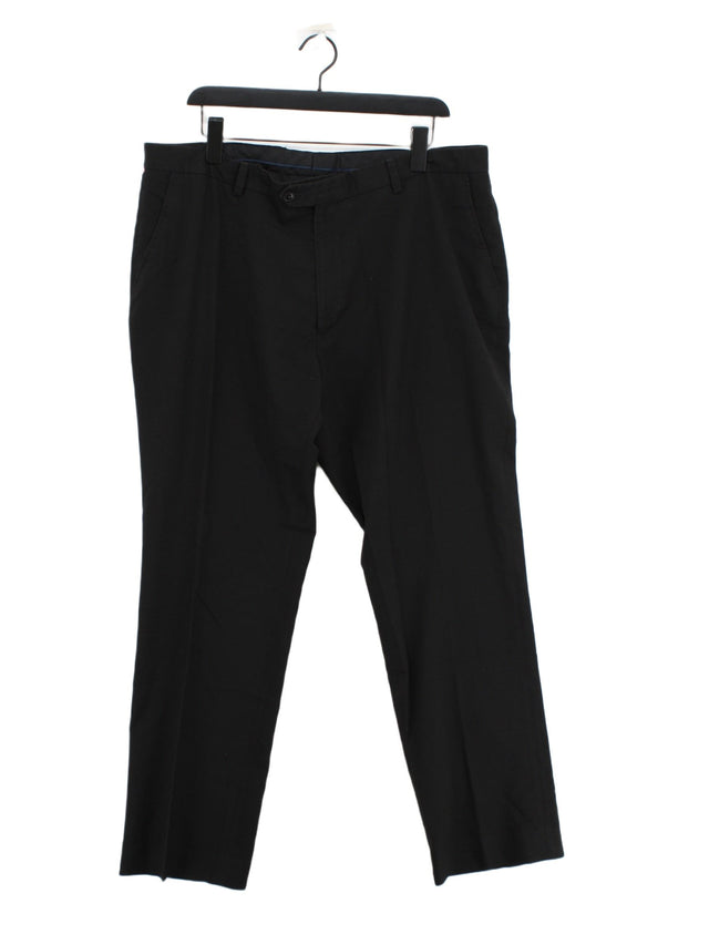 Next Men's Trousers W 40 in; L 31 in Black Polyester with Viscose