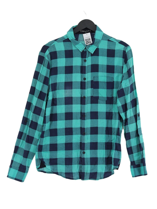 Bershka Men's Shirt S Green 100% Cotton