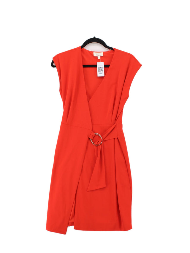 Linea Women's Midi Dress UK 8 Orange Elastane with Polyester